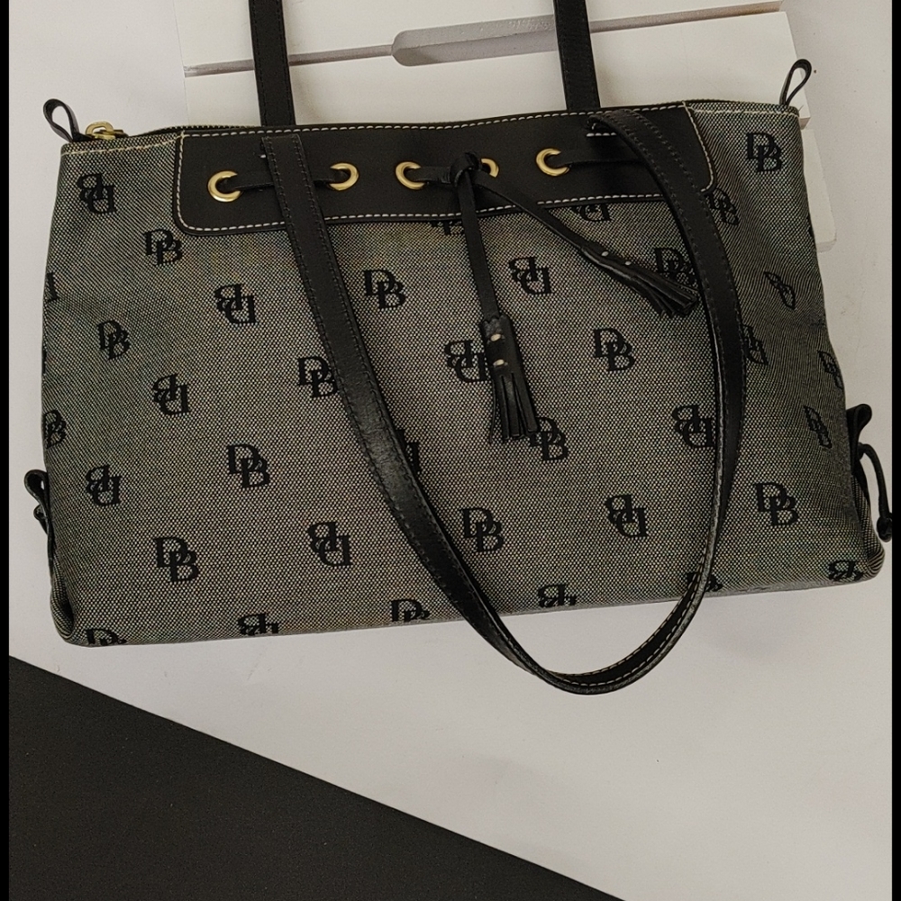 Nwt Dooney & Broke Grey Db Signature Logo Bag - image 7